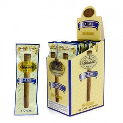 National Almond Honey Bluntville Cigars Palma, packaged cigars with almond honey flavor in individual wrappers and display box.
