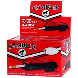 Gambler Cigarette Machine Tube Injector 100mm 1ct, red and black cigarette rolling machine with a cigarette tube attached for making filtered cigarettes easily. Gambler Cigarette Machine Tube Injector 100mm 1ct, red and black cigarette rolling machine with a cigarette tube attached for making filtered cigarettes easily.