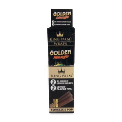 King Palm Wraps King Palm XL Wraps Golden Mango, product box with lemon-flavored tips and 15-pack size
