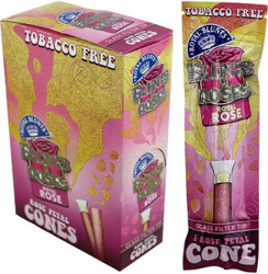Royal Blunts Blunts N Roses Cone 10ct, colorful packaging featuring a pink and gold design with rose imagery and the label 'Tobacco Free'.