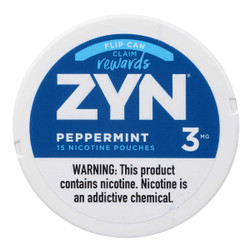 Zyn Nicotine Pouches Peppermint 3 Mg 15/5 Tins