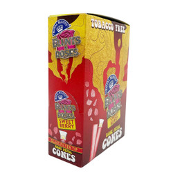 Royal Blunts Blunts N Roses Sweet Berry Cone With Glass Tip, product box featuring colorful rose and berry design with label and branding.