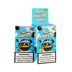Loose Leaf Premium Leaf by Cookies 20 Packs of 2 Cookies & Cream, packaging of Cookies & Cream loose leaf product with 20 packs highlighting the flavor and quantity.