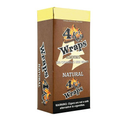 4 K’s Wraps 4 Kings Wraps 30/4 Pouches Natural, product packaging featuring resealable foil pouches with a brown and yellow design and branding details. 4 K’s Wraps 4 Kings Wraps 30/4 Pouches Natural, product packaging featuring resealable foil pouches with a brown and yellow design and branding details.