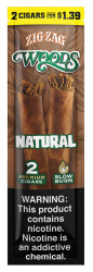 Zig Zag Natural Leaf Woods Cigars Natural 15 Pouches of 2 Zig Zag Natural Leaf Woods Cigars Natural 15 Pouches of 2