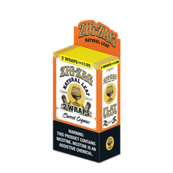 Zig Zag Natural Leaf Flat Wraps Sweet Cognac 10ct