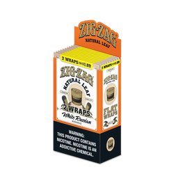 Zig Zag Natural Leaf Flat Wraps White Russian 10ct