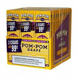 Pom Pom Foil Cigarillos Grape Pack 30/3