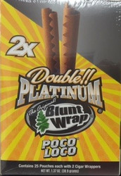 Double Platinum Blunt Wraps Poco Loco 25/2 Ct Double Platinum Blunt Wraps Poco Loco 25/2 Ct