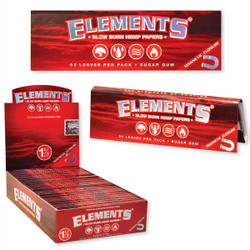 RAW Elements Cigarette Rolling Papers RED 1.25 25Ct, pack of slow burn hemp cigarette rolling papers with magnetic closure and individual packs displayed. RAW Elements Cigarette Rolling Papers RED 1.25 25Ct, pack of slow burn hemp cigarette rolling papers with magnetic closure and individual packs displayed.