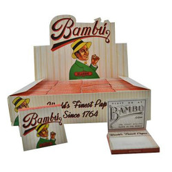 Big Bambu Cigarette Papers, 100-count pack of popular rolling papers with vintage-style packaging and a mascot illustration. Big Bambu Cigarette Papers, 100-count pack of popular rolling papers with vintage-style packaging and a mascot illustration.