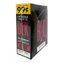 Swisher International Swisher Sweets BLK Cigars Berry Foil 15/2, black packaging with pink and white text and yellow promotional label at the top. Swisher International Swisher Sweets BLK Cigars Berry Foil 15/2, black packaging with pink and white text and yellow promotional label at the top.