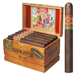 Arturo Fuente Cigars Churchill Box, a wooden cigar box filled with Churchill size cigars, featuring colorful labels and a detailed artwork on the inside lid. Arturo Fuente Cigars Churchill Box, a wooden cigar box filled with Churchill size cigars, featuring colorful labels and a detailed artwork on the inside lid.