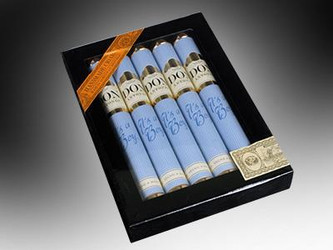 Drew Estate Don Antonio Its a Boy Cigar Sampler 5Ct, set of five cigars with blue and beige bands in a black presentation box. Drew Estate Don Antonio Its a Boy Cigar Sampler 5Ct, set of five cigars with blue and beige bands in a black presentation box.