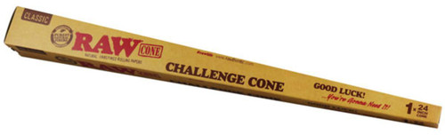 RAW Challenge Cone 24 Inches, long yellow cardboard box containing a large challenge cone for sports and training activities.