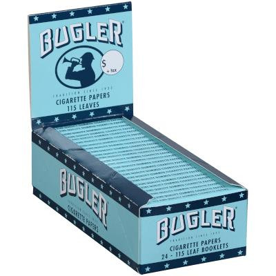 Bugler Cigarette Rolling Papers 24Ct/115, open display box filled with cigarette rolling papers.