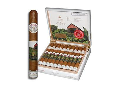 Montecristo White Vintage Connecticut Cigar Double Corona 20 Count Box 6.25x50, opened with cigars displayed inside and one cigar outside the box showing the band.