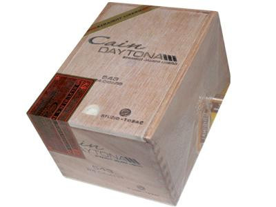 Cain Daytona No.4 Cigar Corona 24 Ct. Box 5.00X43, image of a sealed box of cigars with wooden texture and branding.