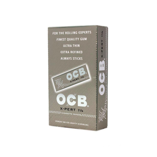 OCB Rolling Papers OCB X-Pert Ultra Thin 1 1/4 Rolling Paper 24ct, box of ultra thin cigarette rolling papers with branded packaging.