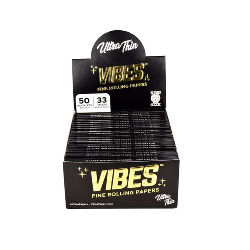 VIBES Ultra Thin Rolling Papers Kingsize Slim | 50pc Display