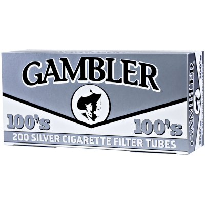 Gambler Cigarette Filter Tubes 100mm Silver 5/200 Ct