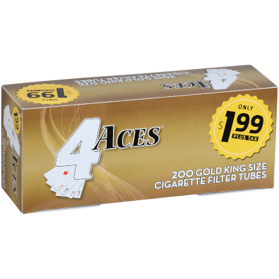 4 Aces Cigarette Filter Tubes King Size Gold 5/200 Ct. Boxes