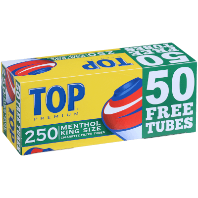 Top Cigarette Tubes Top King Size Menthol Bonus 250 Ct. Box