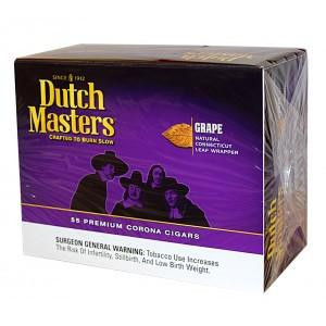 Altadis Dutch Masters Corona Cigars Grape Box, packaging showing purple and black design with an illustration of a family holding cigars.