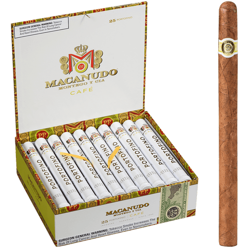 Macanudo Cigars Cafe Portofino Tubos 25 Ct. Box 7.00X34