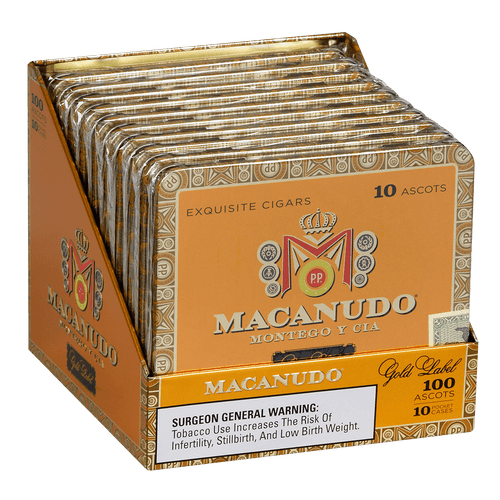 Macanudo Cigars Gold Label Ascots 10/10 Tins 4.19X32