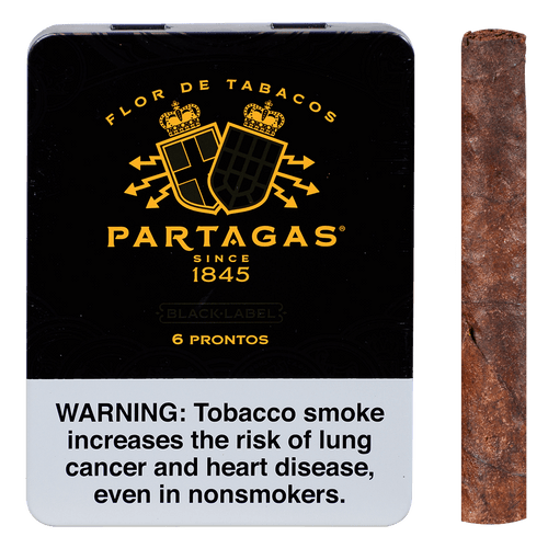 Partagas Cigars Black Label Prontos 5/6 Pack Tins 4.19X36