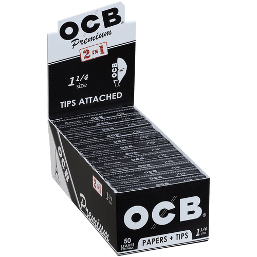 OCB Cigars Papers Premium 1 �� Plus Tips 24/50 Ct. Box