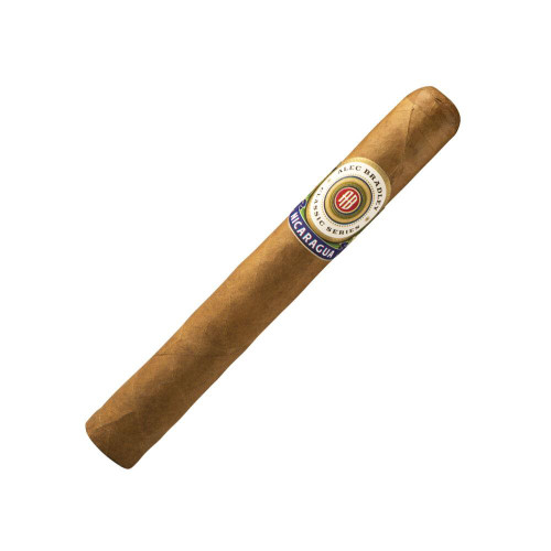 Alec Bradley Cigars Classic Series Nicaraguan Toro 20 Ct Box, hand-rolled cigar with a smooth brown wrapper and a colorful band featuring the Alec Bradley logo and Nicaraguan branding.