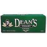 Deans Cigars Deans Large Filtered Cigars Menthol, green box of menthol filtered cigars