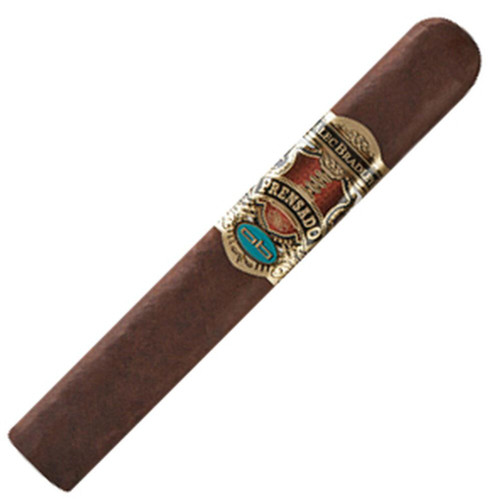 Alec Bradley Cigars Prensado Robusto 24Ct. Box, a single cigar with a brown wrapper and a detailed band label.