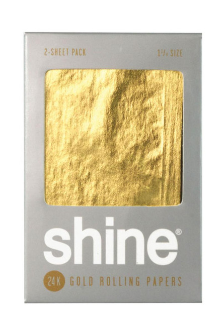 Shine Rolling Paper Shine 24K Gold Rolling Papers 2pk - 1 1/4", gold foil rolling paper in packaging