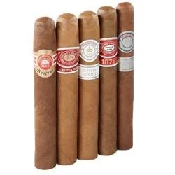 Altadis Dominican Lovers 5 Cigar Sampler, collection of five cigars with different sizes and wrapper shades.