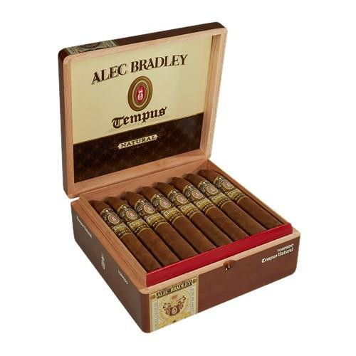 Alec Bradley Tempus Imperator Cigars 24Ct. Box, open wooden cigar box containing 24 cigars neatly arranged inside.