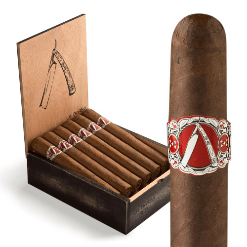 La Barba Red Corona Cigars 12Ct. Box, a collection of cigars with a brown wrapper and red and white band design on each cigar.