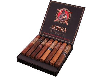 Gurkha Special Edition Godzilla Cigars 8Ct. Packs, open box displaying eight cigars with detailed bands, dark packaging with logo of the monster Godzilla, designed for premium cigar enthusiasts.