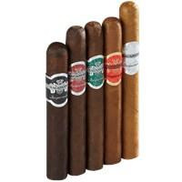 Macanudo Inspirado Cigar Sampler 5Ct, image of five assorted cigars in different flavors including darker and lighter wrappers.