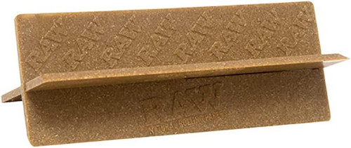 RAW X Stand Paper Cradle Rolling Tool 1ct, gold-colored paper cradle with rolling mechanism for rolling and stabilizing papers.