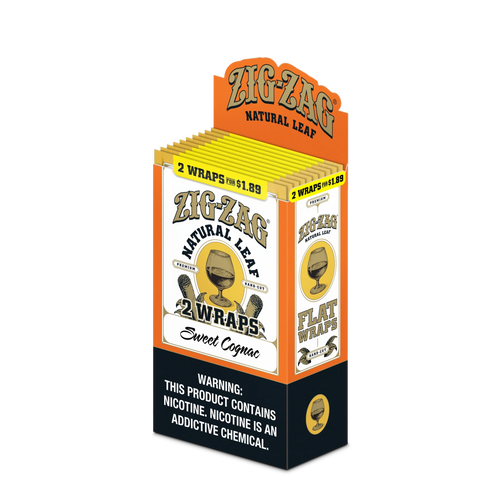 Zig Zag Natural Leaf Flat Wraps Sweet Cognac 10ct
