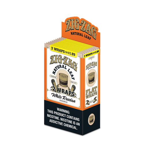 Zig Zag Natural Leaf Flat Wraps White Russian 10ct
