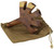 RAW Raw Level 5 Wooden Cigarette Holder - 5, a handcrafted wooden cigarette holder resting on a brown fabric pouch.