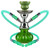 Starbuzz Tobacco 10" Pumpkin 2-Hose Premium Hookah, green and silver hookah with two flexible green hoses with metallic tips.