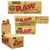 RAW Raw Classic Masterpiece King Size Slim plus Pre-Rolled Tips, cigarette rolling papers with pre-cut tips in cardboard packaging, featuring the RAW logo and product description.