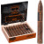 Camacho American Barrel-Aged Cigar Torpedo Larga 20 Ct. Box, featuring a partially opened box showcasing the individually packed cigars and one cigar standing upright beside the box, emphasizing the product's packaging and design.