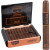 Camacho American Barrel-Aged Cigar Toro 20 Ct. Box, opened box displaying individually wrapped cigars and one cigar standing upright beside the box.