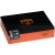 Camacho Nicaragua Cigar Toro 20 Ct. Box, black and orange cigar box with brand logo and authenticity seal.